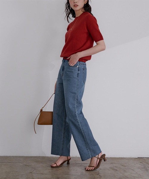 UR'S（ユアーズ）の「ﾊｲｳｴｽﾄﾃﾞﾆﾑﾊﾟﾝﾂ（デニムパンツ・レディース・ブルー/ライトブルー/ブラック・S/M）」の3枚目の写真