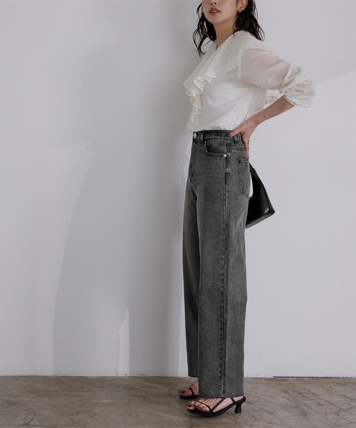 UR'S（ユアーズ）の「ﾊｲｳｴｽﾄﾃﾞﾆﾑﾊﾟﾝﾂ（デニムパンツ・レディース・ブルー/ライトブルー/ブラック・S/M）」の8枚目の写真