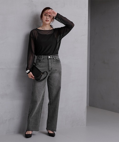 UR'S（ユアーズ）の「ﾊｲｳｴｽﾄﾃﾞﾆﾑﾊﾟﾝﾂ（デニムパンツ・レディース・ブルー/ライトブルー/ブラック・S/M）」の9枚目の写真