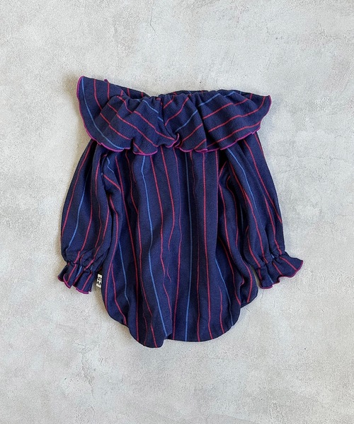 HOGAN RANCH WEAR(ホーガンランチウエア)の「パイルビックカラーボディシャツ(70~80cm)(肌着・キッズ・クリーム/オレンジ/ネイビー・70/80)」の4枚目の写真