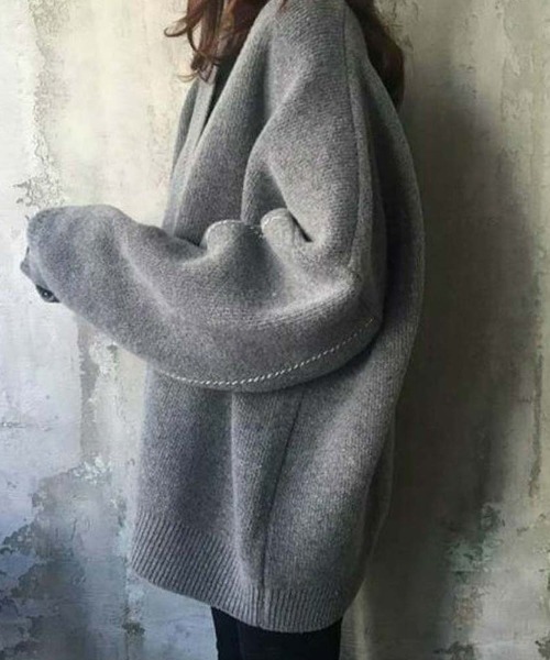 Miniministore(ミニミニストア)の「ステッチラインオーバーサイズカーディガン(カーディガン/ボレロ・レディース・グレー/ブラック/アイボリー/レッド/ベージュ・FREE)」の10枚目の写真