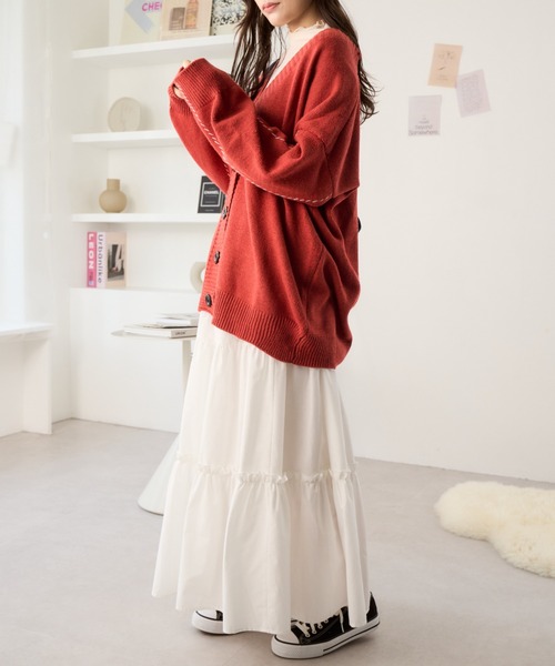 Miniministore(ミニミニストア)の「ステッチラインオーバーサイズカーディガン(カーディガン/ボレロ・レディース・グレー/ブラック/アイボリー/レッド/ベージュ・FREE)」の19枚目の写真