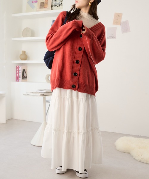 Miniministore(ミニミニストア)の「ステッチラインオーバーサイズカーディガン(カーディガン/ボレロ・レディース・グレー/ブラック/アイボリー/レッド/ベージュ・FREE)」の20枚目の写真