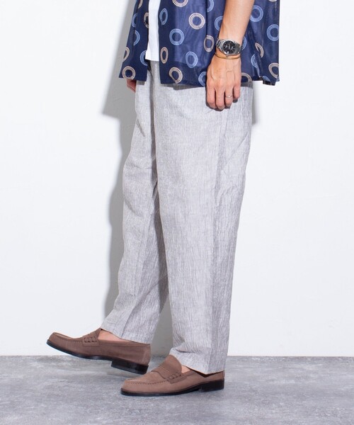 GLOSTER（グロスター）の「【GLOSTER/グロスター】先染めリネンワッシャーパンツ イージーパンツ（その他パンツ・メンズ・ホワイト系その他/ブルー系その他/ブルー系その他2・S/M/L）」の13枚目の写真