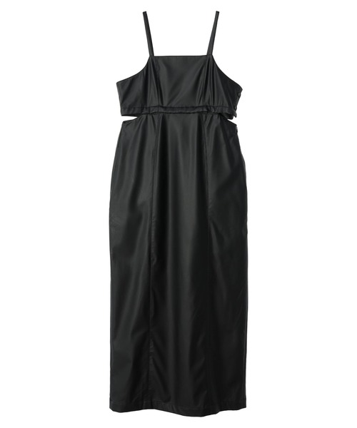 KBF（ケイビーエフ）の「KBF 2WAY合成皮革ジャンスカ（ジャンパースカート・レディース・その他6/ブラック・FREE）」の4枚目の写真