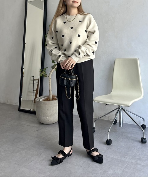 prose verse(プロズヴェール)の「ハート刺繍ニット(ニット/セーター・レディース・ブラック/ベージュ・フリ-)」の13枚目の写真