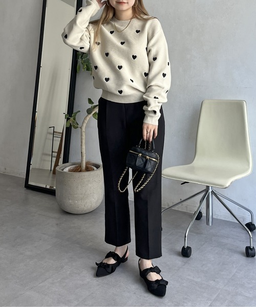 prose verse(プロズヴェール)の「ハート刺繍ニット(ニット/セーター・レディース・ブラック/ベージュ・フリ-)」の14枚目の写真