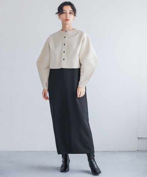 A part by（アパートバイ）の「ニット＊キャミワンピース（ワンピース・レディース・アイボリー/グリーン/ブラック・FREE）」の4枚目の写真