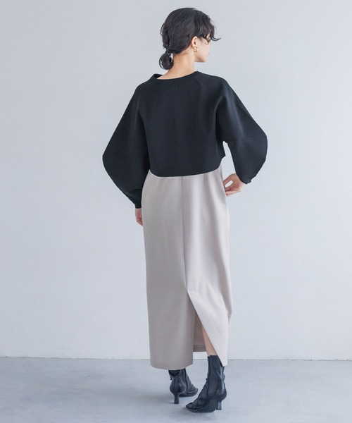 A part by（アパートバイ）の「ニット＊キャミワンピース（ワンピース・レディース・アイボリー/グリーン/ブラック・FREE）」の7枚目の写真