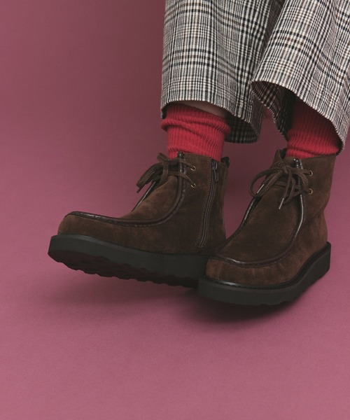 studio CLIP（スタディオクリップ）の「【kazumiさんコラボ】モカシンショートブーツ（ブーツ・レディース・グレー/ブラック/ダークブラウン・MEDIUM/LARGE）」の3枚目の写真