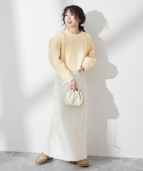 PROTAGONISTA (プロタゴニスタ)  PNT-KT-39 23AW ケーブル C N SWEATER レディース ベージュ FREE PROTAGONISTA (プロタゴニスタ) PNT-KT-39 23AW ケーブル C N