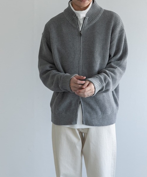 FORK&SPOON（フォークアンドスプーン）の「FORK&SPOON　ドライバーズニットカーディガン（カーディガン/ボレロ・メンズ・ライトグレー/ネイビー/チャコールグレー・4/5）」の3枚目の写真