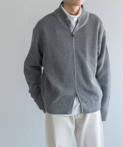 FORK&SPOON（フォークアンドスプーン）の「FORK&SPOON　ドライバーズニットカーディガン（カーディガン/ボレロ・メンズ・ライトグレー/ネイビー/チャコールグレー・4/5）」の4枚目の写真