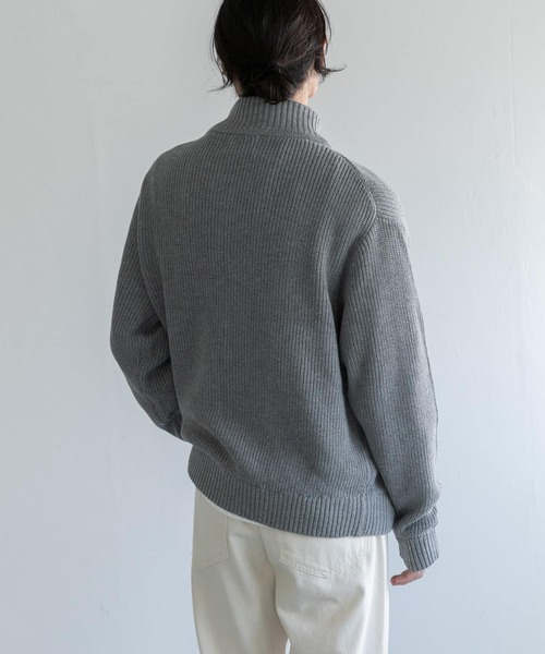 FORK&SPOON（フォークアンドスプーン）の「FORK&SPOON　ドライバーズニットカーディガン（カーディガン/ボレロ・メンズ・ライトグレー/ネイビー/チャコールグレー・4/5）」の7枚目の写真