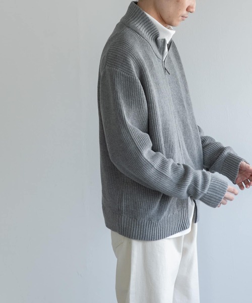 FORK&SPOON（フォークアンドスプーン）の「FORK&SPOON　ドライバーズニットカーディガン（カーディガン/ボレロ・メンズ・ライトグレー/ネイビー/チャコールグレー・4/5）」の8枚目の写真