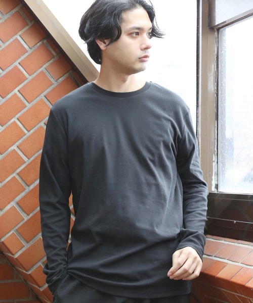 ８(eight)（エイト）の「スムースクルーロンＴ（Tシャツ/カットソー・メンズ・ホワイト/グリーン/ブラック/杢グレー/グレー系その他/ネイビー・X-LARGE/MEDIUM/LARGE）」の3枚目の写真