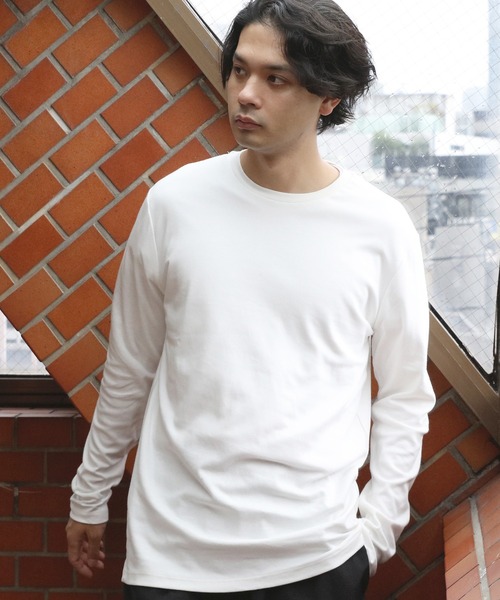 ８(eight)（エイト）の「スムースクルーロンＴ（Tシャツ/カットソー・メンズ・ホワイト/グリーン/ブラック/杢グレー/グレー系その他/ネイビー・X-LARGE/MEDIUM/LARGE）」の8枚目の写真