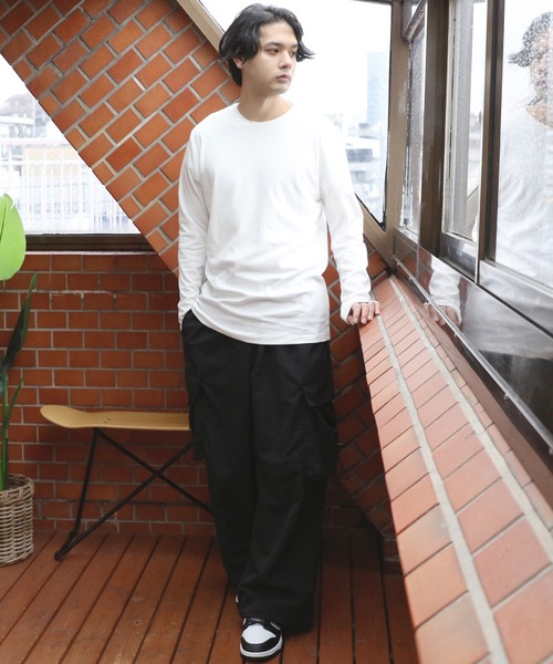 ８(eight)（エイト）の「スムースクルーロンＴ（Tシャツ/カットソー・メンズ・ホワイト/グリーン/ブラック/杢グレー/グレー系その他/ネイビー・X-LARGE/MEDIUM/LARGE）」の10枚目の写真