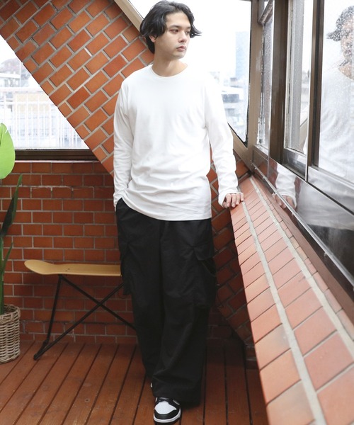 ８(eight)（エイト）の「スムースクルーロンＴ（Tシャツ/カットソー・メンズ・ホワイト/グリーン/ブラック/杢グレー/グレー系その他/ネイビー・X-LARGE/MEDIUM/LARGE）」の12枚目の写真