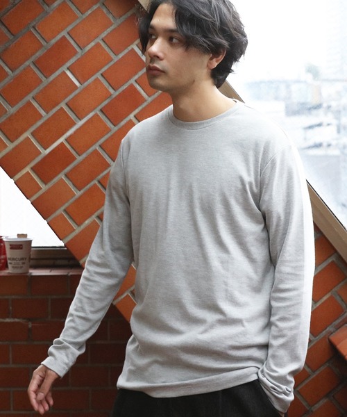 ８(eight)（エイト）の「スムースクルーロンＴ（Tシャツ/カットソー・メンズ・ホワイト/グリーン/ブラック/杢グレー/グレー系その他/ネイビー・X-LARGE/MEDIUM/LARGE）」の15枚目の写真