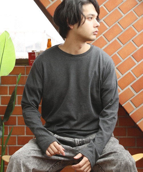 ８(eight)（エイト）の「スムースクルーロンＴ（Tシャツ/カットソー・メンズ・ホワイト/グリーン/ブラック/杢グレー/グレー系その他/ネイビー・X-LARGE/MEDIUM/LARGE）」の21枚目の写真