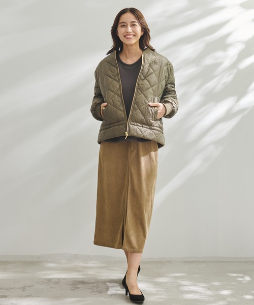 Arnold Palmer(アーノルドパーマー)の「キルティング ギャザーヘム ミリタリージャケット(ミリタリージャケット・レディース・アイボリー/ブラック/カーキ・M/S/L)」の6枚目の写真