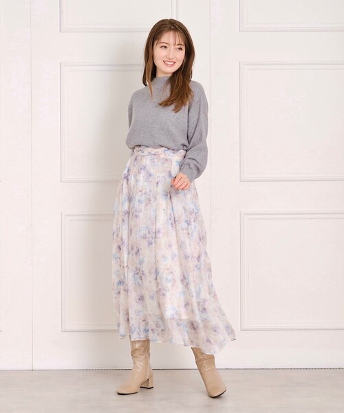 couture brooch（クチュールブローチ）の「◆【揺れるたび美しい】Winterオーガンフルールスカート（スカート・レディース・アイボリー系/ブラウン系その他2/ミント・38/42/36/40）」の5枚目の写真