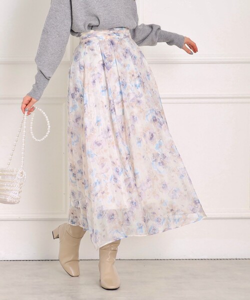 couture brooch（クチュールブローチ）の「◆【揺れるたび美しい】Winterオーガンフルールスカート（スカート・レディース・アイボリー系/ブラウン系その他2/ミント・38/42/36/40）」の9枚目の写真