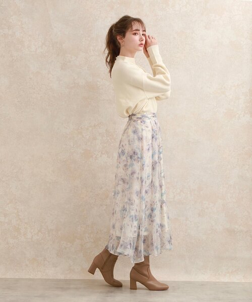 couture brooch（クチュールブローチ）の「◆【揺れるたび美しい】Winterオーガンフルールスカート（スカート・レディース・アイボリー系/ブラウン系その他2/ミント・38/42/36/40）」の14枚目の写真