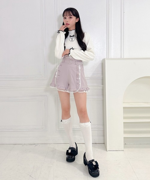 Honey Cinnamon（ハニーシナモン）の「フリルレースパンツ（その他パンツ・レディース・ピンク/ブラック・FREE）」の3枚目の写真