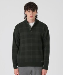 BLACK LABEL CRESTBRIDGE | トーナルチェックスタンドネックニット(ニット/セーター)