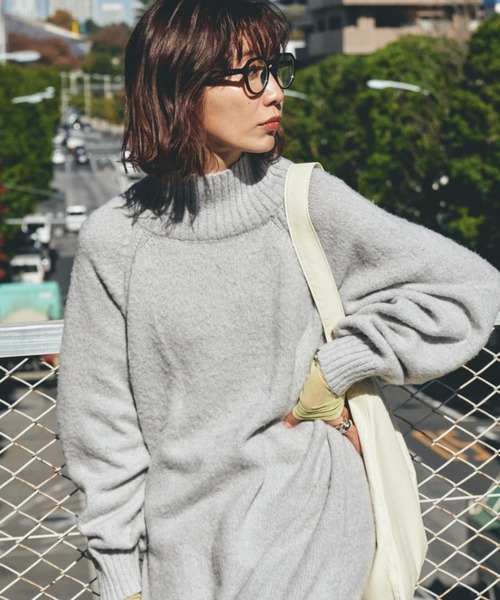 Auntie Rosa Holiday（アンティローザホリデー）の「ローゲージタートルニットワンピース（ワンピース・レディース・ブラック/グレー・FREE）」の10枚目の写真