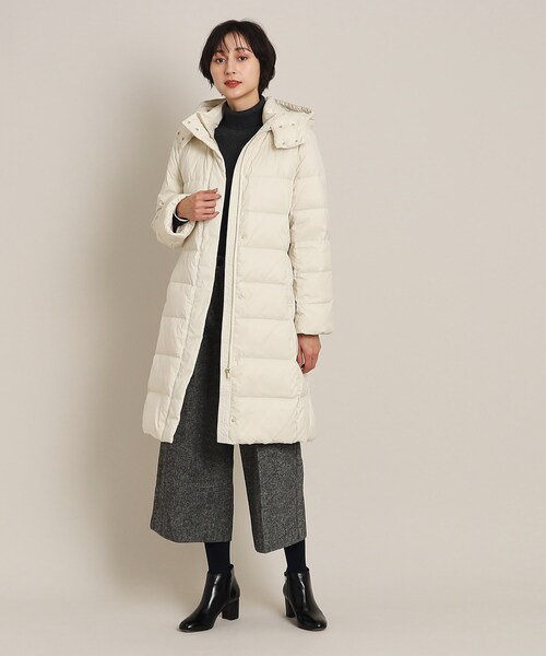 ALLIED FEATHER+DOWN（アライドフェザーダウン）の「◆ALLIED FEATHER DOWN （アライドフェザーダウン） 2WAYロングコート（S～L）（ダウンジャケット/コート・レディース・アイボリー/ブラック/キャメル・01/02/03）」の4枚目の写真