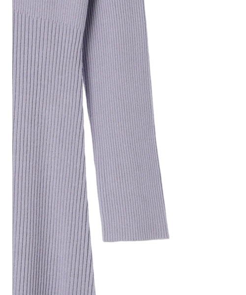 earth music&ecology（アースミュージックアンドエコロジー）の「パイピングフレアカラーニットワンピース（ワンピース・レディース・アイボリー/ブラック/グレイッシュブルー・FREE）」の16枚目の写真