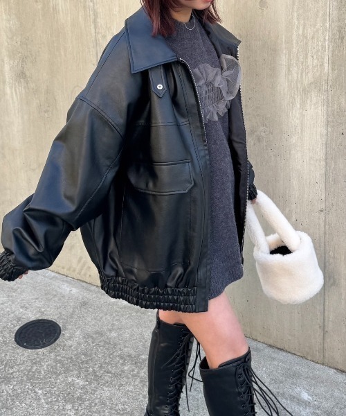 nemne store(ネンネストア)の「《Delfy》肩空きチュールニット(ニット/セーター・レディース・グレー/アイボリー・フリー)」の4枚目の写真
