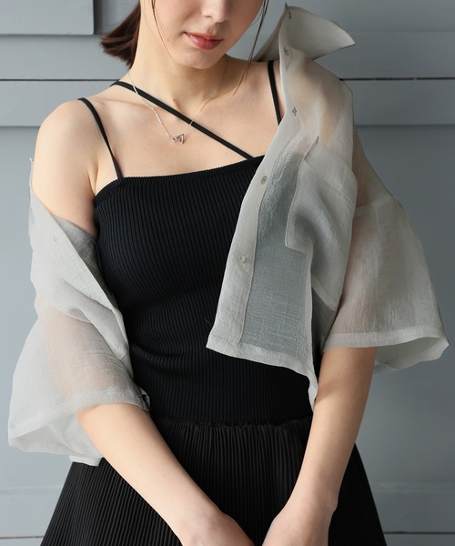 Girly Doll(ガーリードール)の「オーガンジーWポケットシャツ(シャツ/ブラウス・レディース・ピンク/ブラック/ナチュラル/グレー・F)」の12枚目の写真