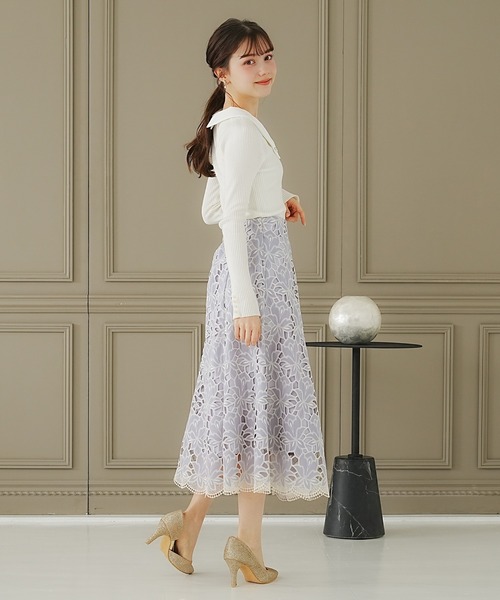 ASTORIA ODIER（アストリアオディール）の「刺繍レースフレアスカート
