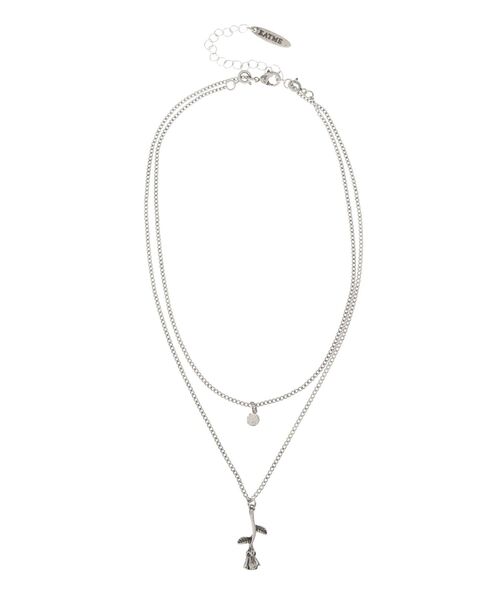 EATME(イートミー)の「ローズダブルチェーンネックレス(ネックレス・レディース・シルバー・FREE)」の5枚目の写真