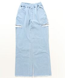 ELEMENT eden（エレメントエデン）の「ELEMENT レディース SHOD PANTS SIDE CUT WOMEN ロングパンツ/エレメントレディースメンズライクルーズシルエットサイドスリットダメージウエストゴムロングデニム（デニムパンツ）」