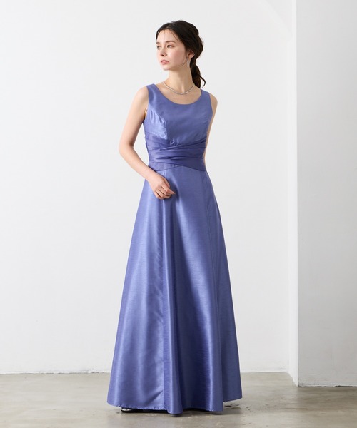AIMER エメ 高級 ロングドレス 演奏会 パーティー 光沢 オーロラブルー