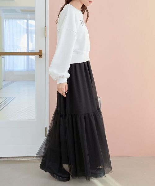 MAJESTIC LEGON（マジェスティックレゴン）の「ボリュームチュールスカート（スカート・レディース・ピンク/アイボリー/ブラック・MEDIUM/SMALL）」の17枚目の写真