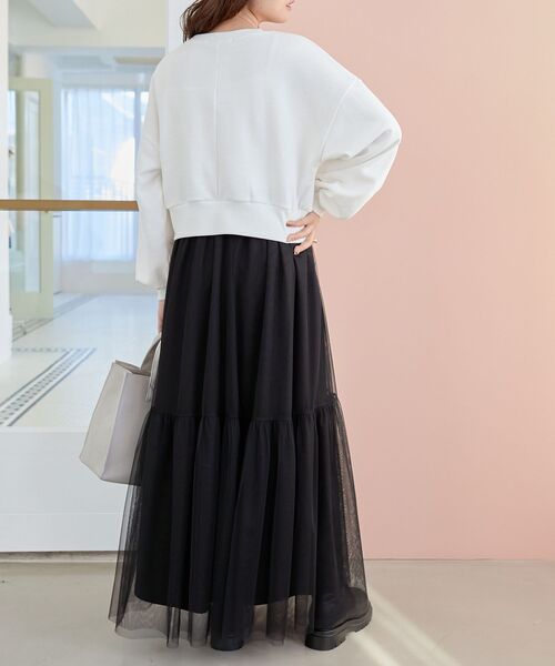 MAJESTIC LEGON（マジェスティックレゴン）の「ボリュームチュールスカート（スカート・レディース・ピンク/アイボリー/ブラック・MEDIUM/SMALL）」の7枚目の写真