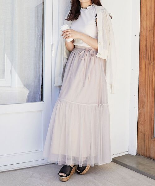 MAJESTIC LEGON（マジェスティックレゴン）の「ボリュームチュールスカート（スカート・レディース・ピンク/アイボリー/ブラック・MEDIUM/SMALL）」の9枚目の写真