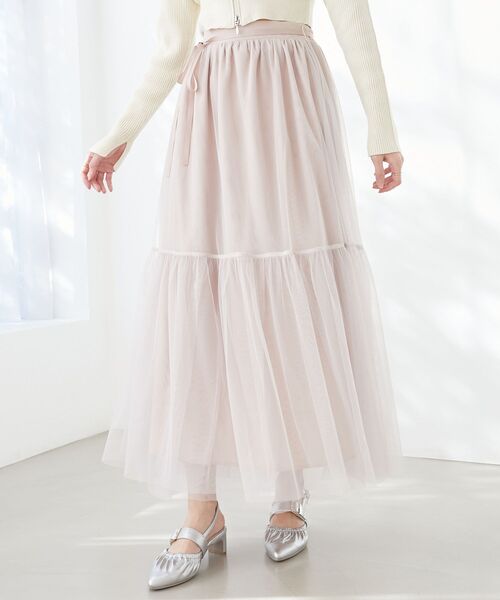 MAJESTIC LEGON（マジェスティックレゴン）の「ボリュームチュールスカート（スカート・レディース・ピンク/アイボリー/ブラック・MEDIUM/SMALL）」の6枚目の写真