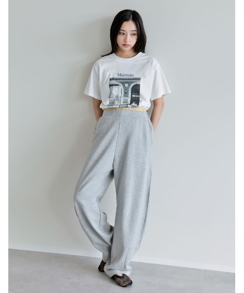 Re:EDIT(リエディ)の「モノクロ風景フォト×シックなフォトプリントT(Tシャツ/カットソー・レディース・ホワイト/ブラック/ホワイト×ブルー/ブラック×ブルー・MEDIUM/LARGE)」の10枚目の写真