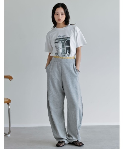 Re:EDIT(リエディ)の「モノクロ風景フォト×シックなフォトプリントT(Tシャツ/カットソー・レディース・ホワイト/ブラック/ホワイト×ブルー/ブラック×ブルー・MEDIUM/LARGE)」の12枚目の写真