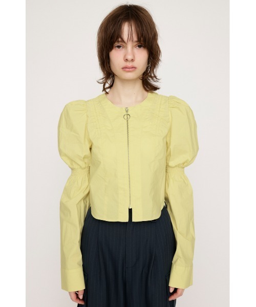 M-premier - 新品タグ付❤️ m's select シャーリングブラウス セール】FRONT ZIP SHIRRING BL フロント ジップ シャーリング
