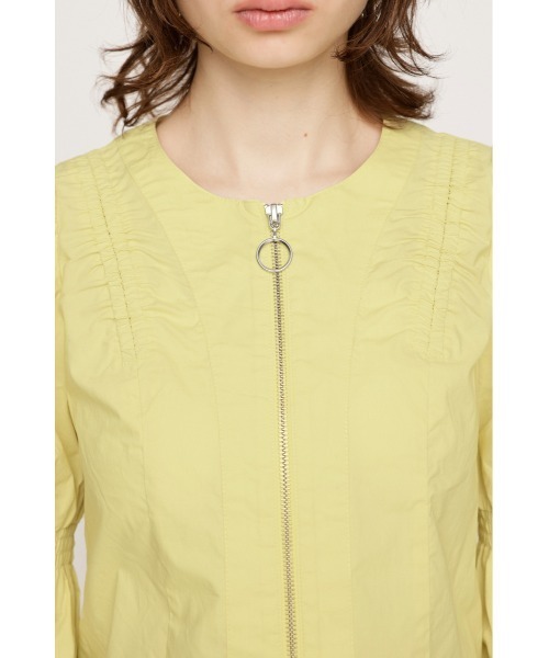 M-premier - 新品タグ付❤️ m&#39;s select シャーリングブラウス セール】FRONT ZIP SHIRRING BL フロント ジップ シャーリング