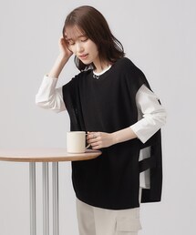 ◆【2点セット】ニットベスト＆ロンT