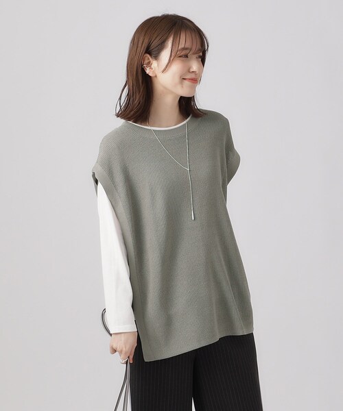 SHOO・LA・RUE（シューラルー）の「◆【2点セット】ニットベスト＆ロンT（ベスト・レディース・ブラック/グレー/ナチュラル・02/03/04）」の21枚目の写真